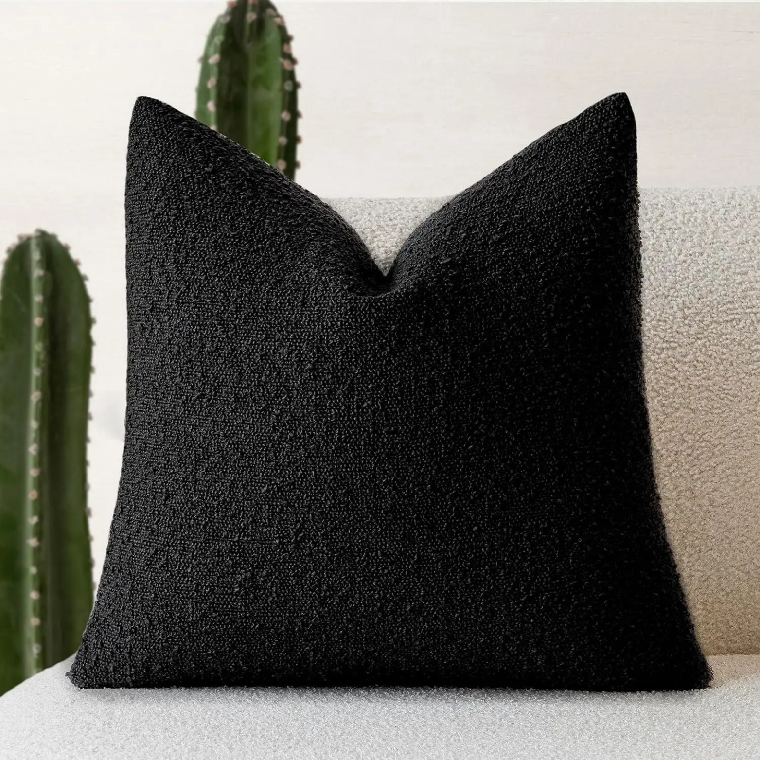Cushion Cover Boucle Fabric Decorative Throw Pillow Case Textured Soft Home Sofa Living Room Bedroom Decor