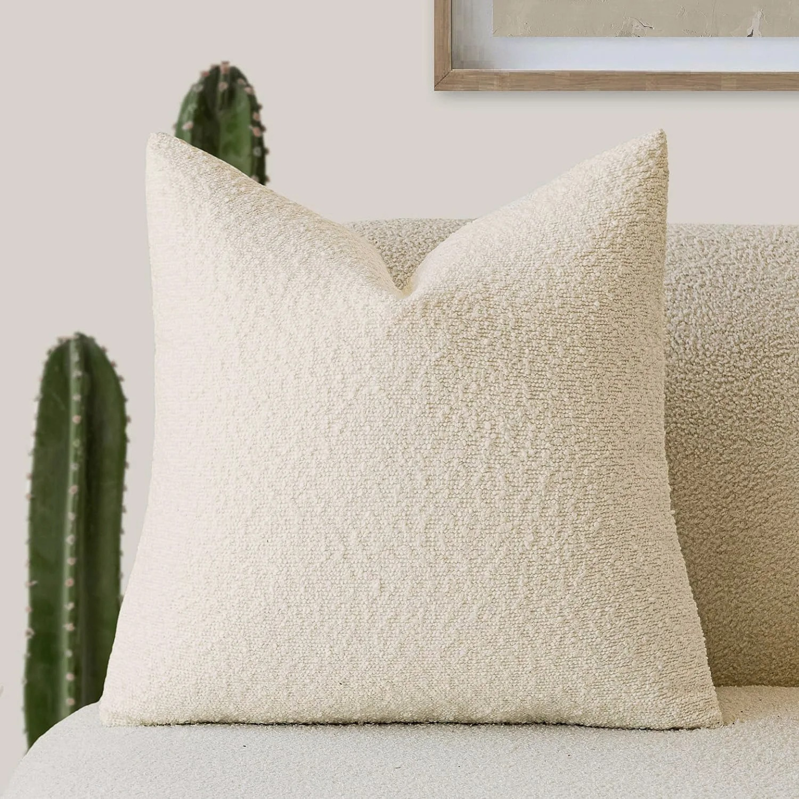 Cushion Cover Boucle Fabric Decorative Throw Pillow Case Textured Soft Home Sofa Living Room Bedroom Decor