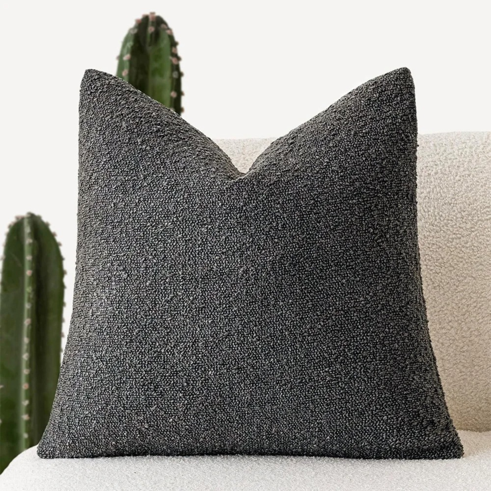 Cushion Cover Boucle Fabric Decorative Throw Pillow Case Textured Soft Home Sofa Living Room Bedroom Decor