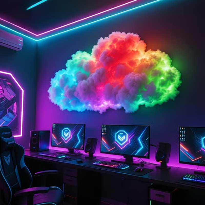 Customizable DIY Cloud Lights – Multicolor LED Thundercloud Decoration for Unique Room Atmosphere, USB Powered