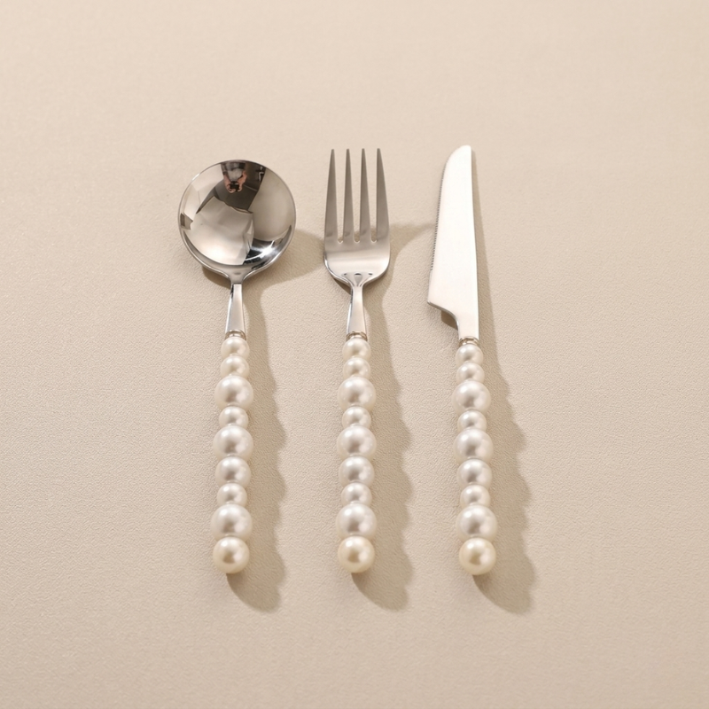 Cutlery Set Stainless Steel Imitation Pearl Handle Silverware