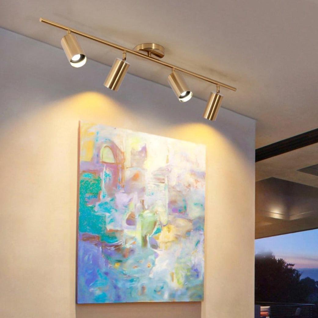 Modern Brass Double Cylinder Adjustable Wall Spotlight