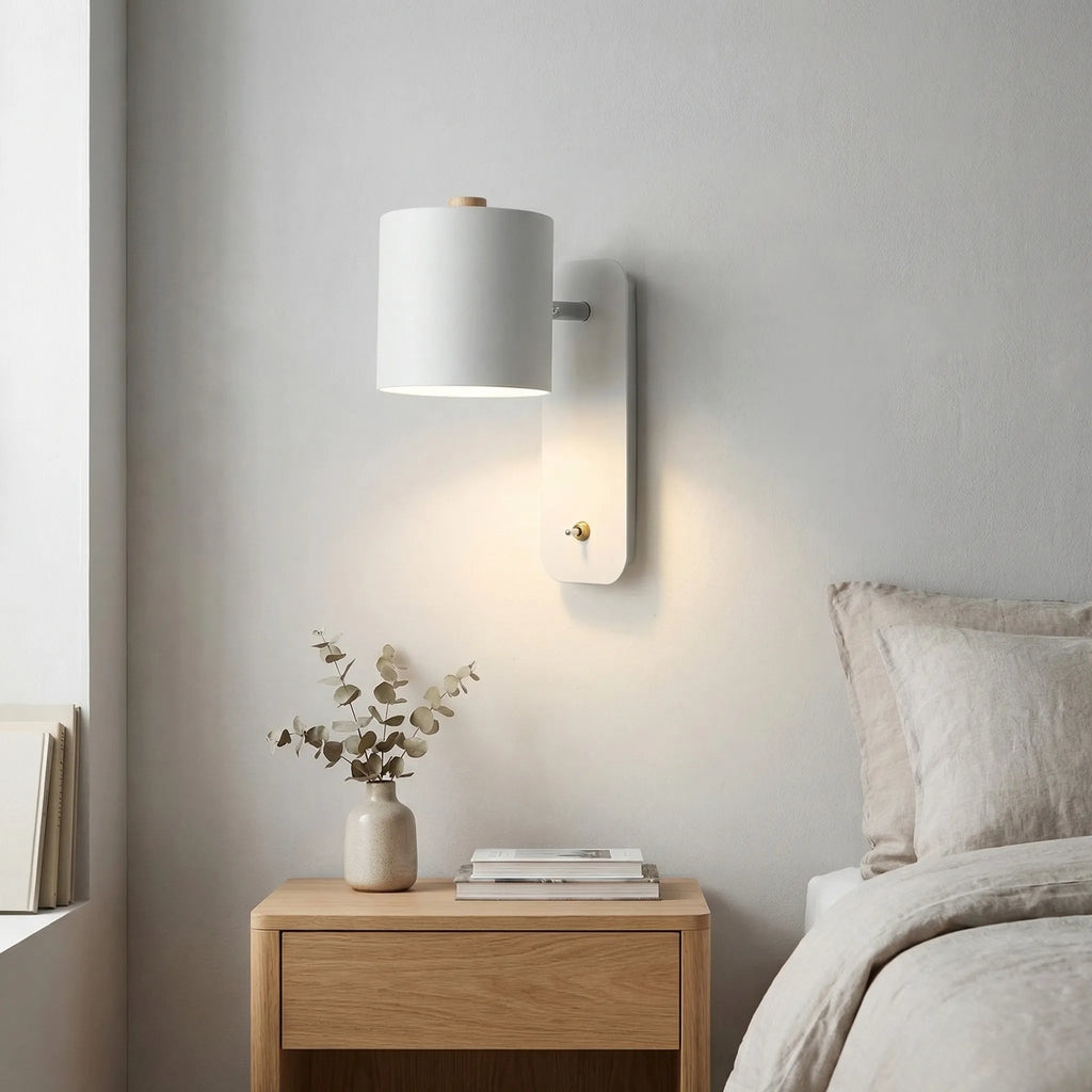Wall Light LED Cylindrical Design 90 to 260 V Integrated Switch Indoor Sconce