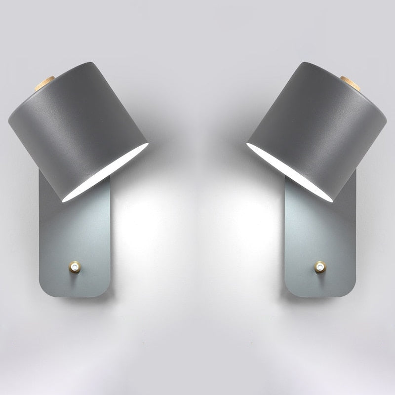 Wall Light LED Cylindrical Design 90 to 260 V Integrated Switch Indoor Sconce