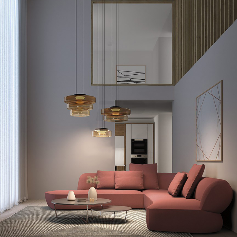 Bela Glass Pendant Lamp | Bauhaus Style, Adjustable Hanging Design