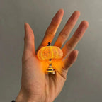 Miniature Night Light, Natural Sea Urchin Shell, Gold-Plated Metal Base, Button Cell Powered