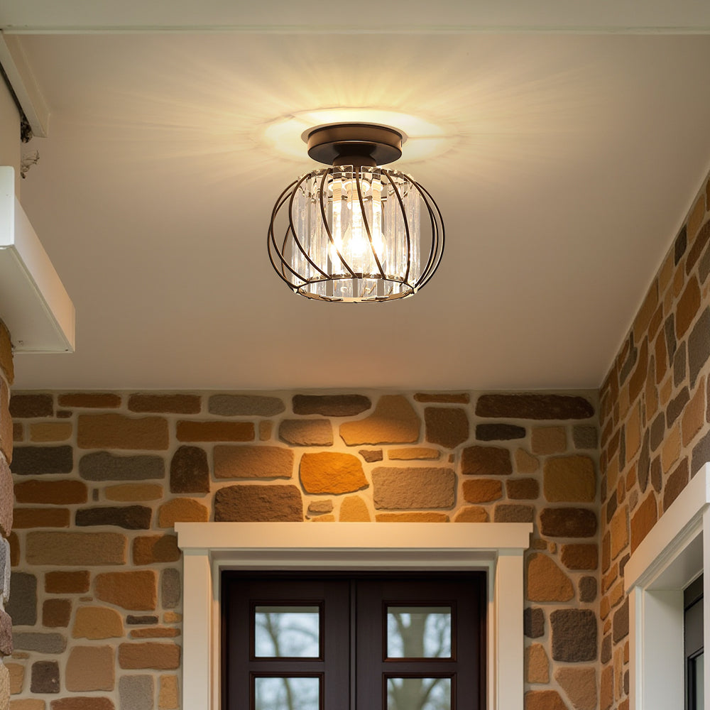 Dante Plafondlamp | Open Design met Glas & Metaal, Zwart of Goud