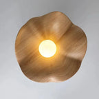 Bela Lotus Ceiling Light | Scandinavian Wood & Iron Flush Lamp