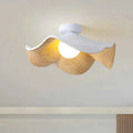 Bela Lotus Ceiling Light | Scandinavian Wood & Iron Flush Lamp