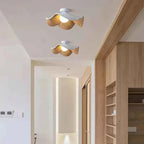 Bela Lotus Ceiling Light | Scandinavian Wood & Iron Flush Lamp