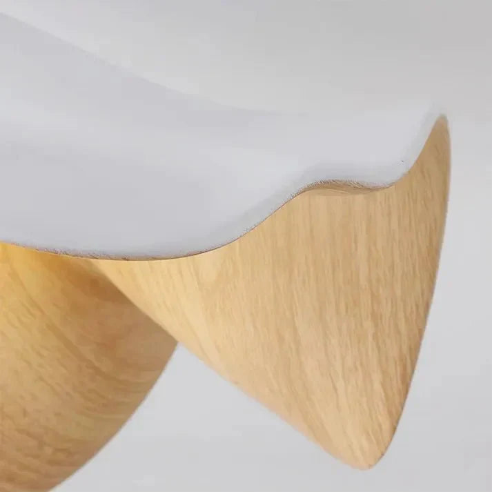 Bela Lotus Ceiling Light | Scandinavian Wood & Iron Flush Lamp