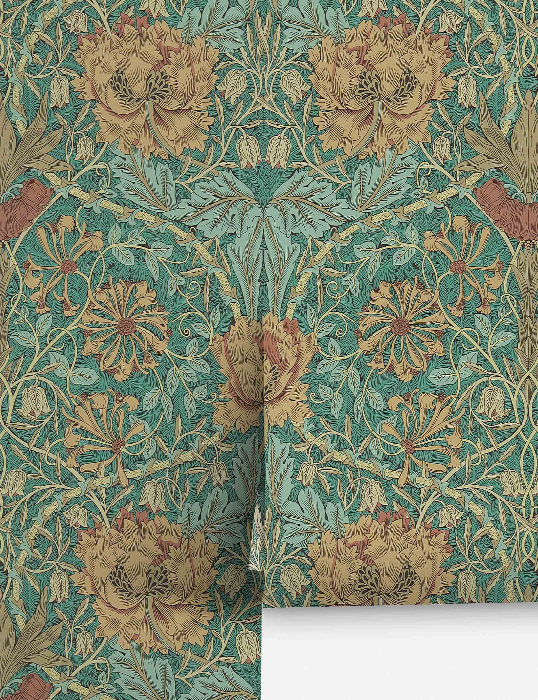 Pure Honeysuckle & Tulip Wallpaper by Morris & Co.