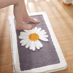 Daisy Bath Mat with Anti-Slip Bottom – Soft Quick Drying Water Absorbent Bathroom Mat