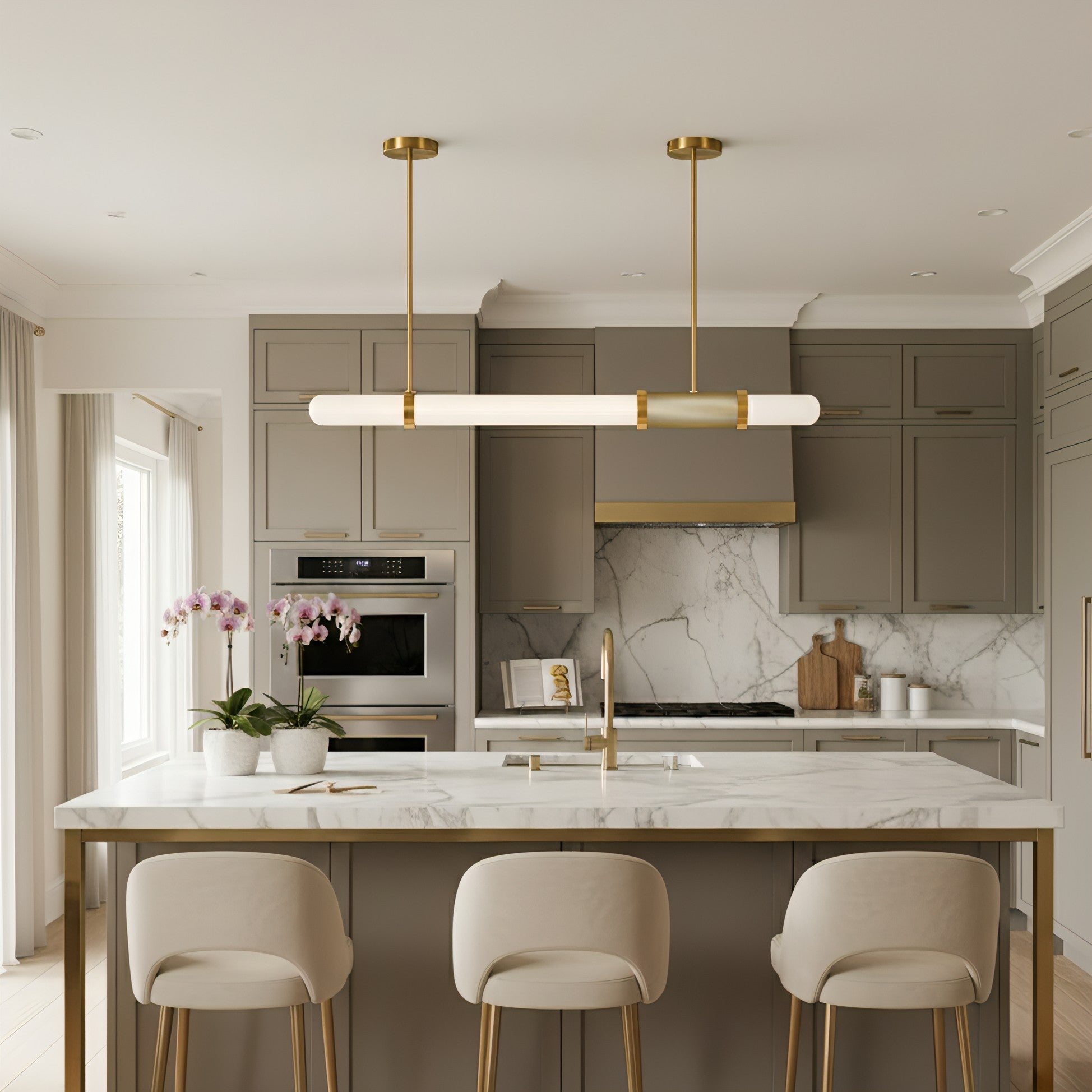 Linear Frosted Glass Pendant Light