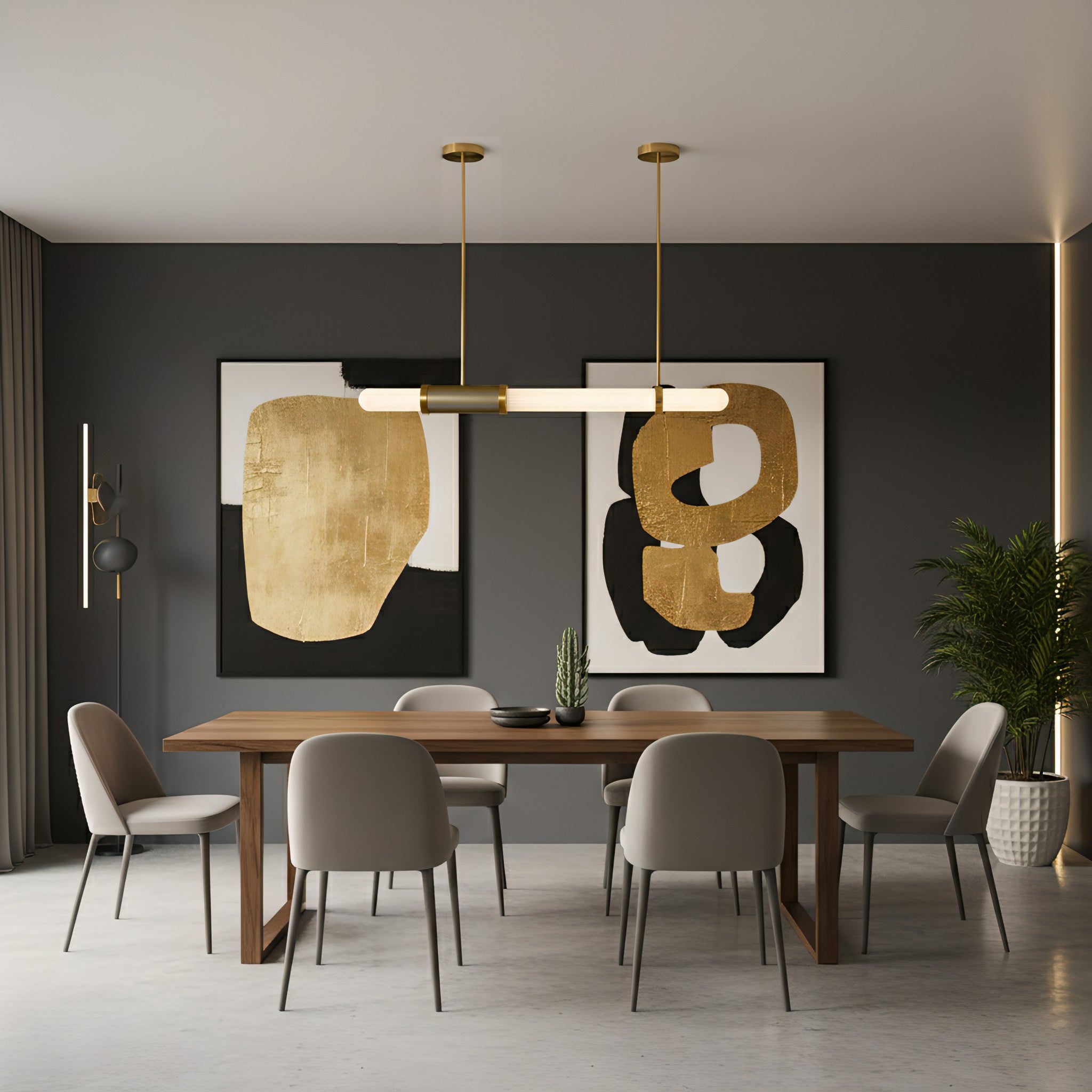 Linear Frosted Glass Pendant Light