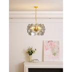 Blue Glass Disc Sputnik Chandelier