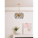 Blue Glass Disc Sputnik Chandelier