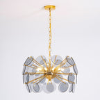 Blue Glass Disc Sputnik Chandelier