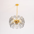 Blue Glass Disc Sputnik Chandelier