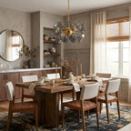 Blue Glass Disc Sputnik Chandelier