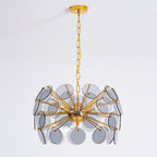 Blue Glass Disc Sputnik Chandelier