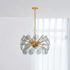 Blue Glass Disc Sputnik Chandelier
