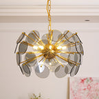 Blue Glass Disc Sputnik Chandelier