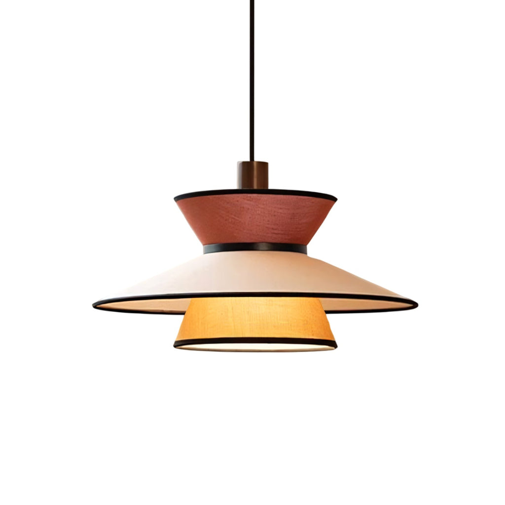 Tiered Fabric Pendant Light, 3-Shade