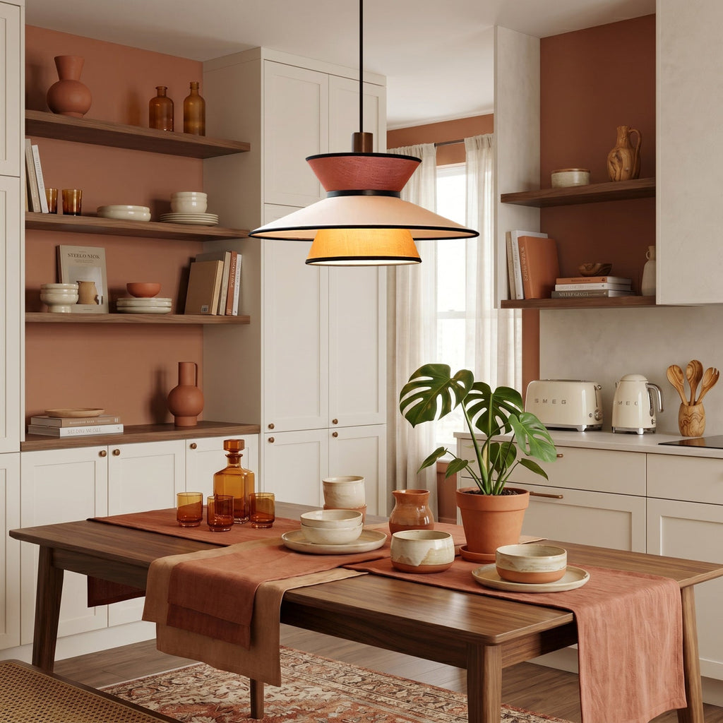 Tiered Fabric Pendant Light, 3-Shade