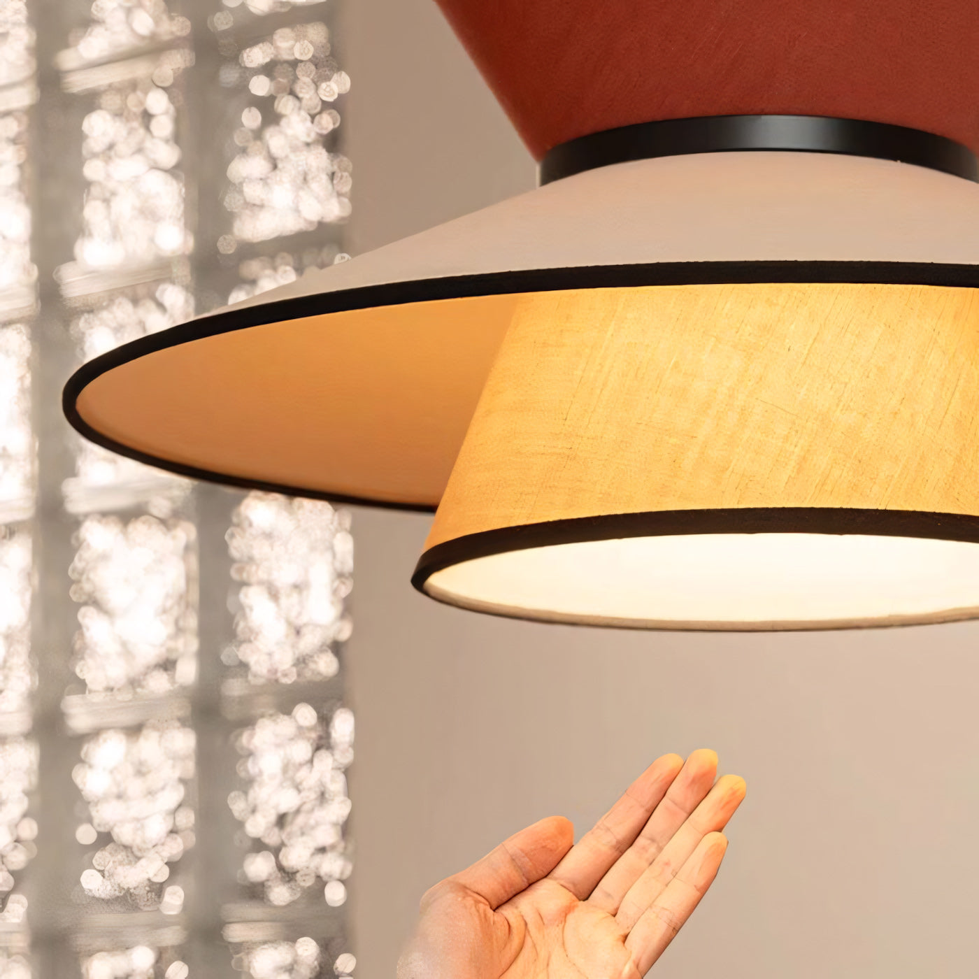 Tiered Fabric Pendant Light, 3-Shade