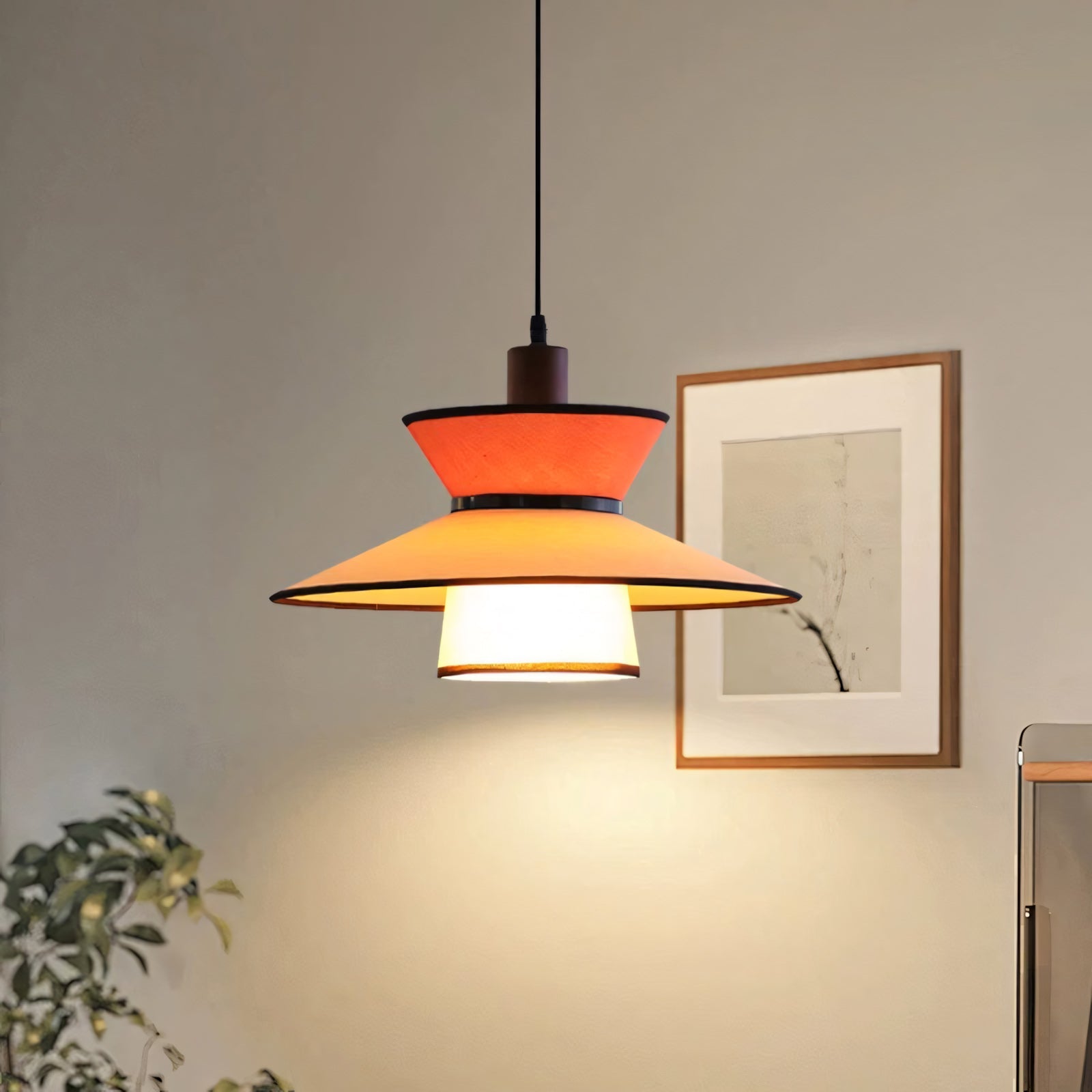 Tiered Fabric Pendant Light, 3-Shade