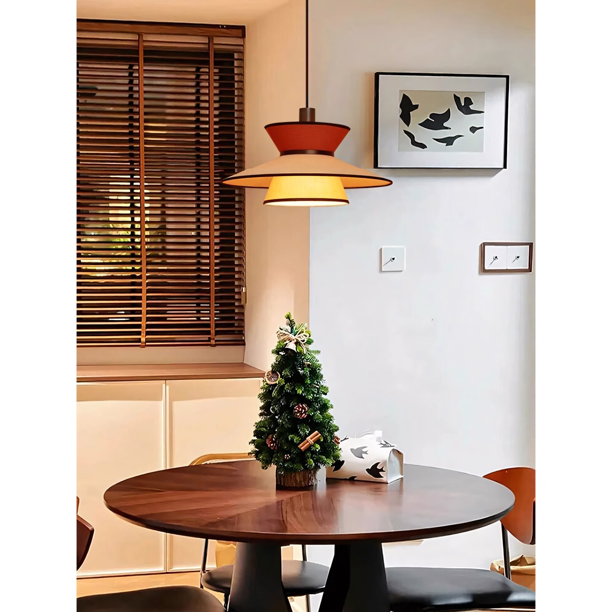 Tiered Fabric Pendant Light, 3-Shade