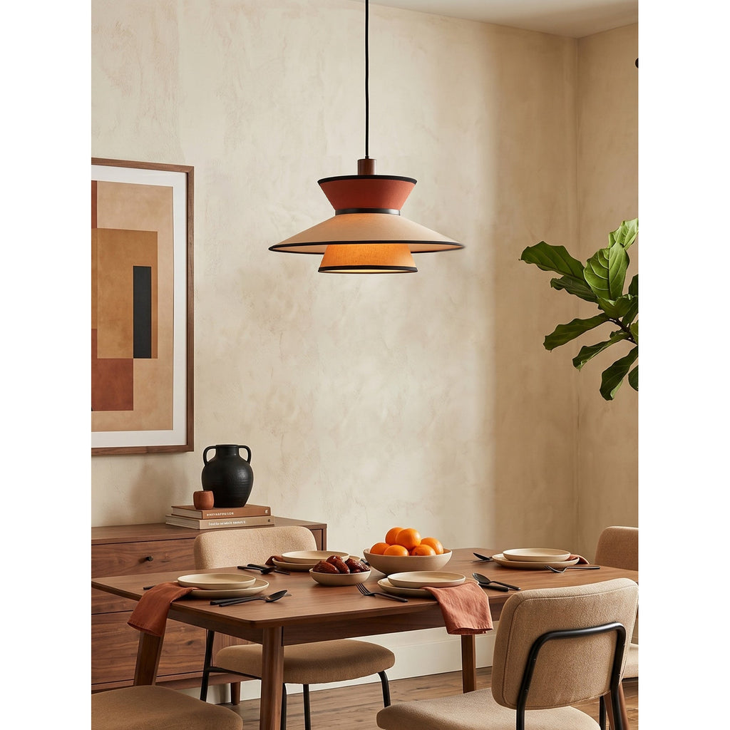 Tiered Fabric Pendant Light, 3-Shade