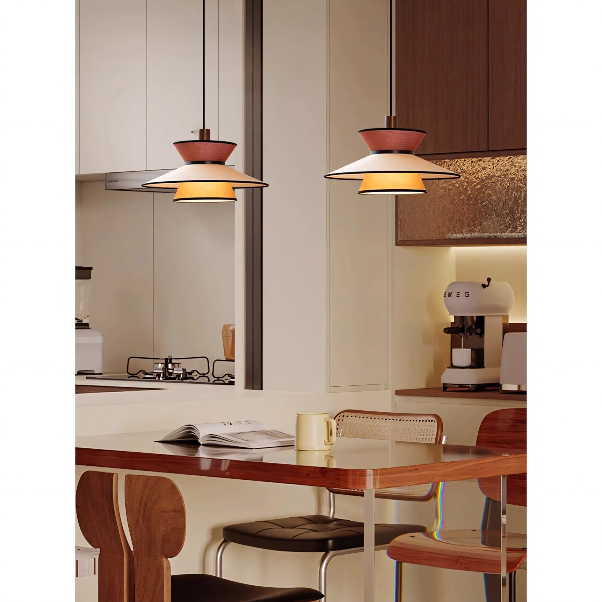 Tiered Fabric Pendant Light, 3-Shade