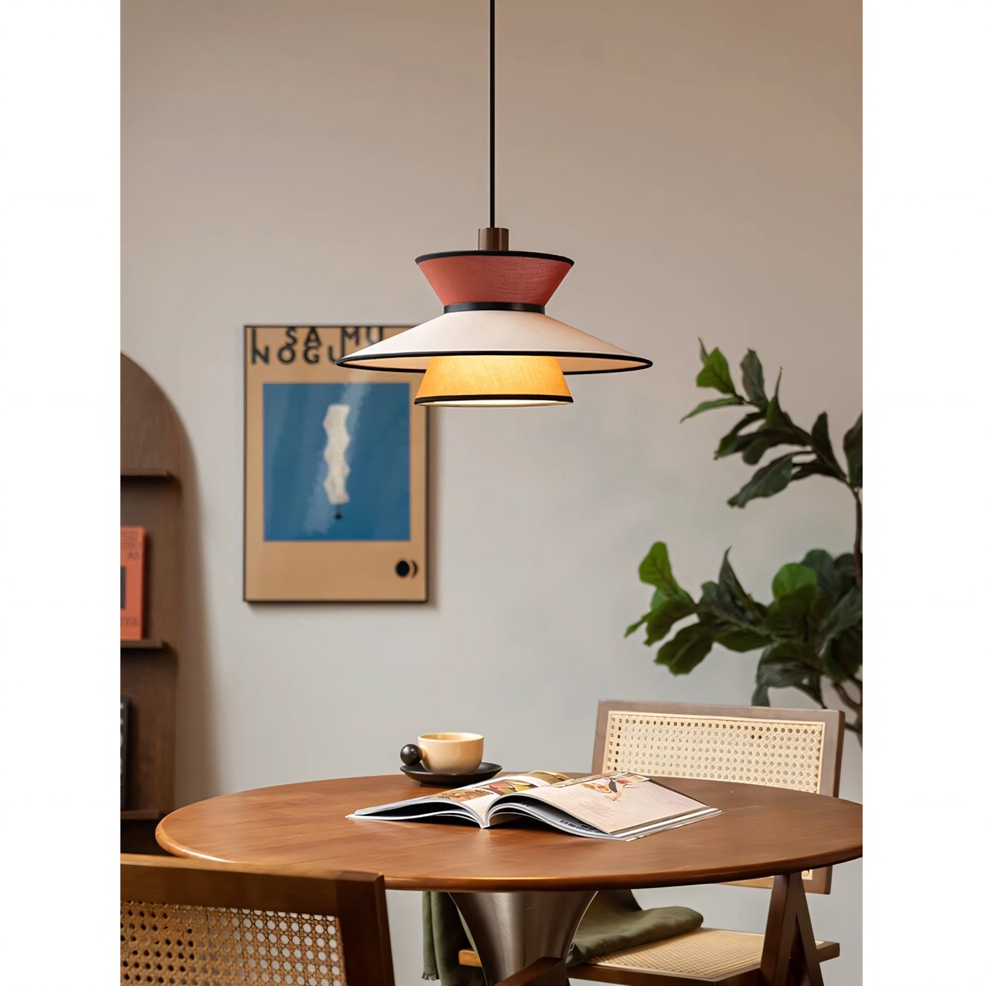 Tiered Fabric Pendant Light, 3-Shade