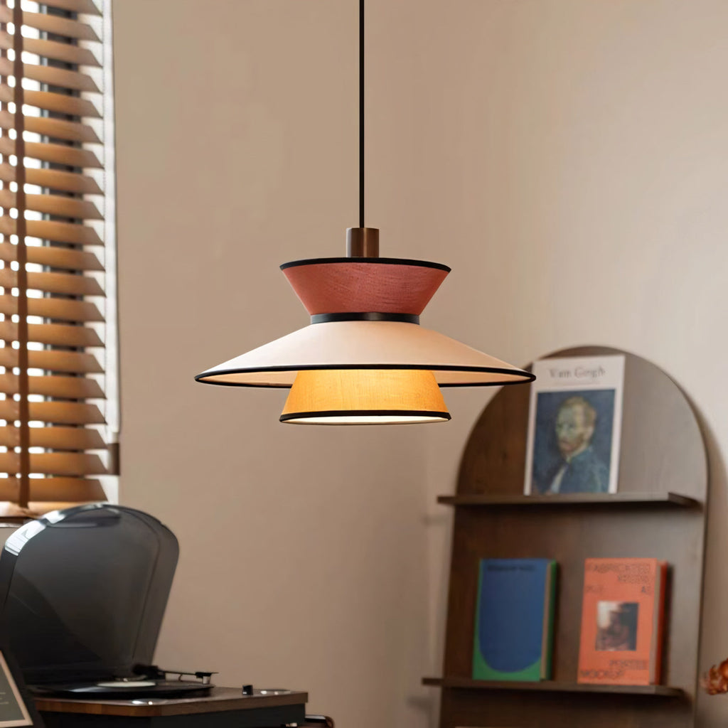 Tiered Fabric Pendant Light, 3-Shade