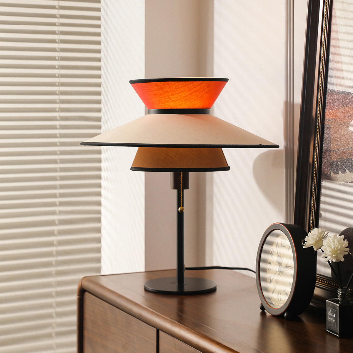Tiered Linen Table Lamp