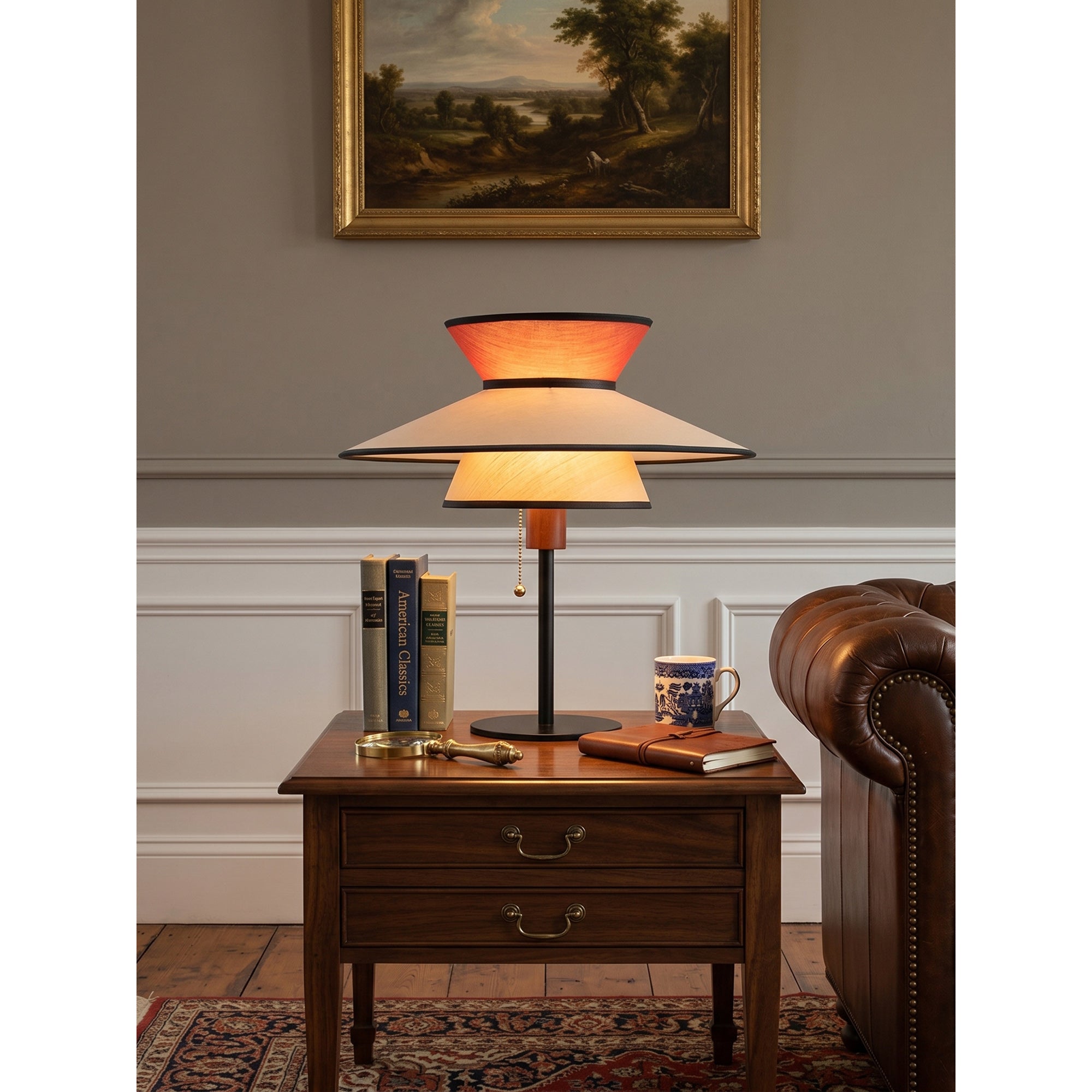 Tiered Linen Table Lamp