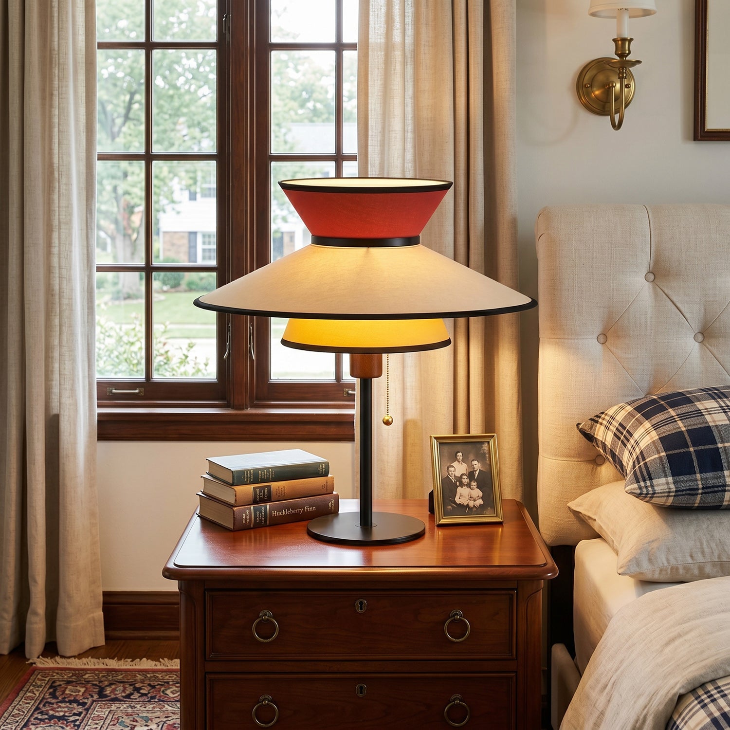 Tiered Linen Table Lamp