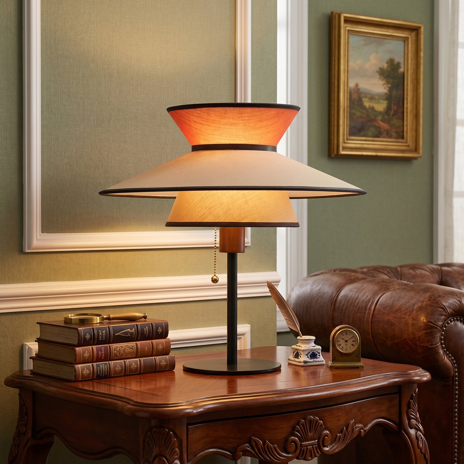 Tiered Linen Table Lamp