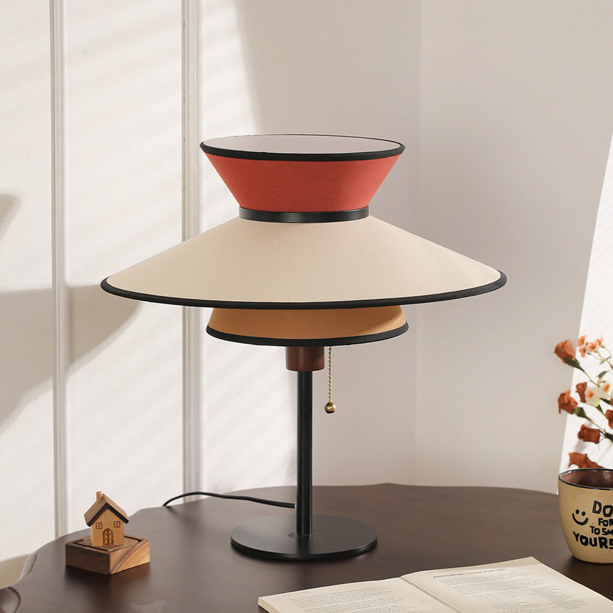Tiered Linen Table Lamp