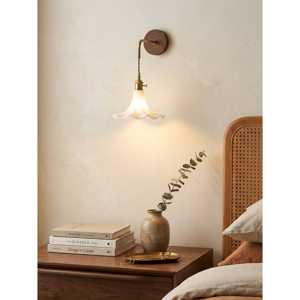 Scalloped Ceramic Drop Wall Sconce
