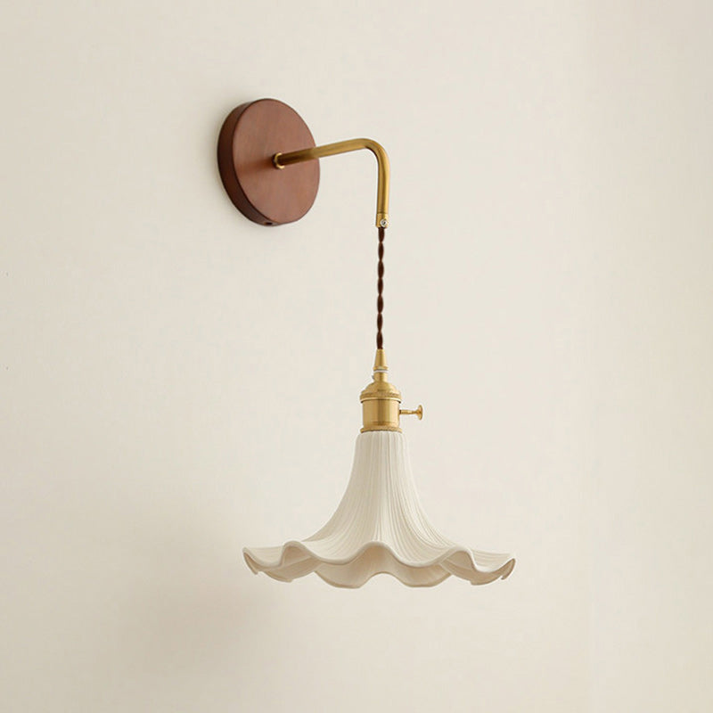 Scalloped Ceramic Drop Wall Sconce