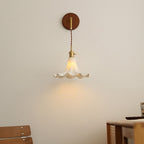 Scalloped Ceramic Drop Wall Sconce