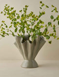 Dara Ruffled Vase | Stoneware, Reactive Glaze Finish