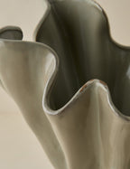 Dara Ruffled Vase | Stoneware, Reactive Glaze Finish