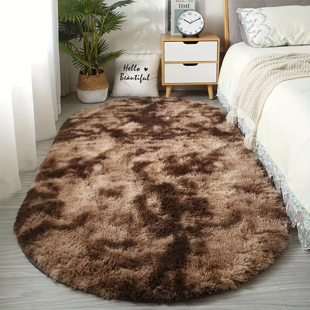 DecoEllis: Modern Oval Rug in Neutral Style with Soft Pile – Decorative for Living Room & Bedroom