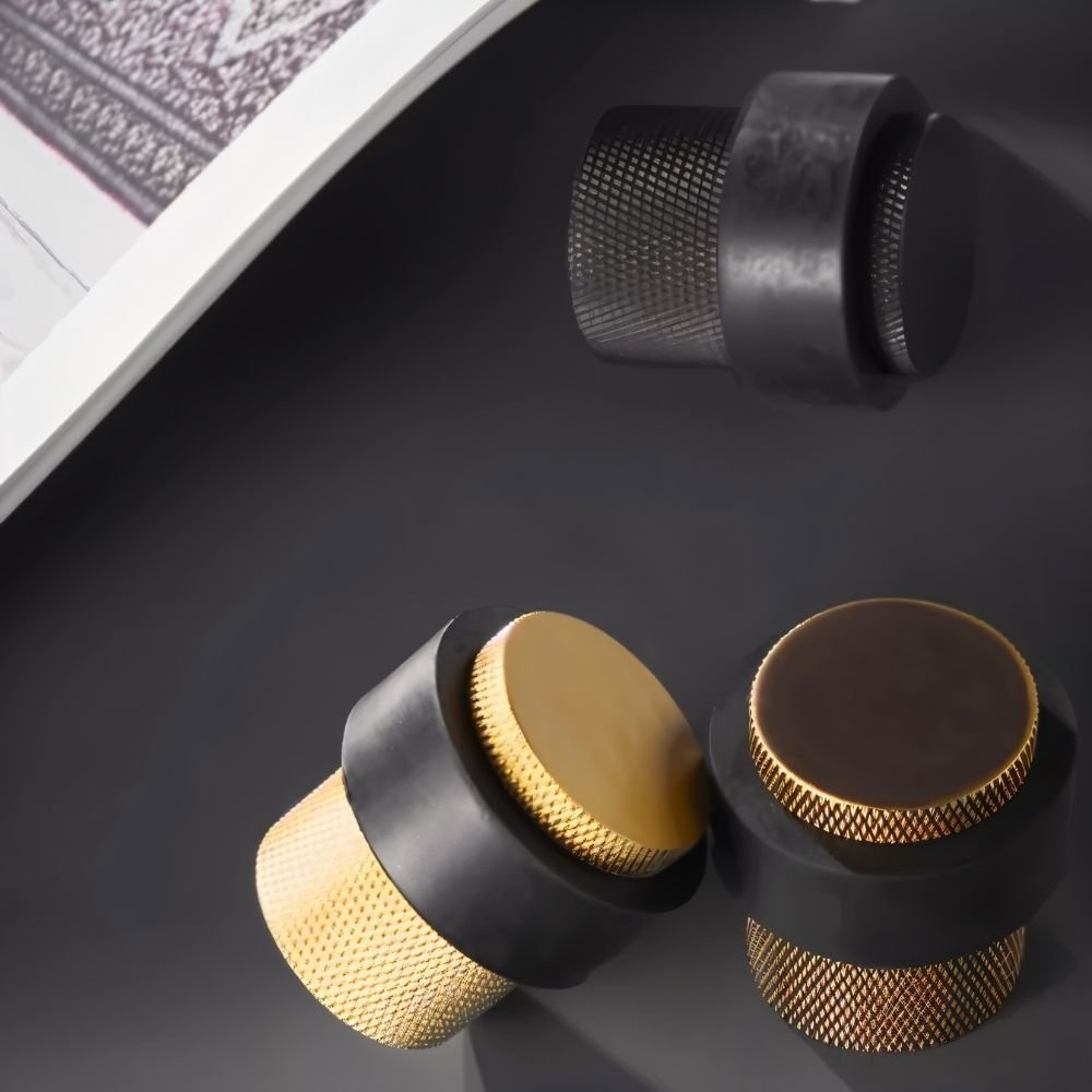 DecoFinio: Design Door Stopper Floor Rubber Silent with Brass Look – for Living Room & Hallway