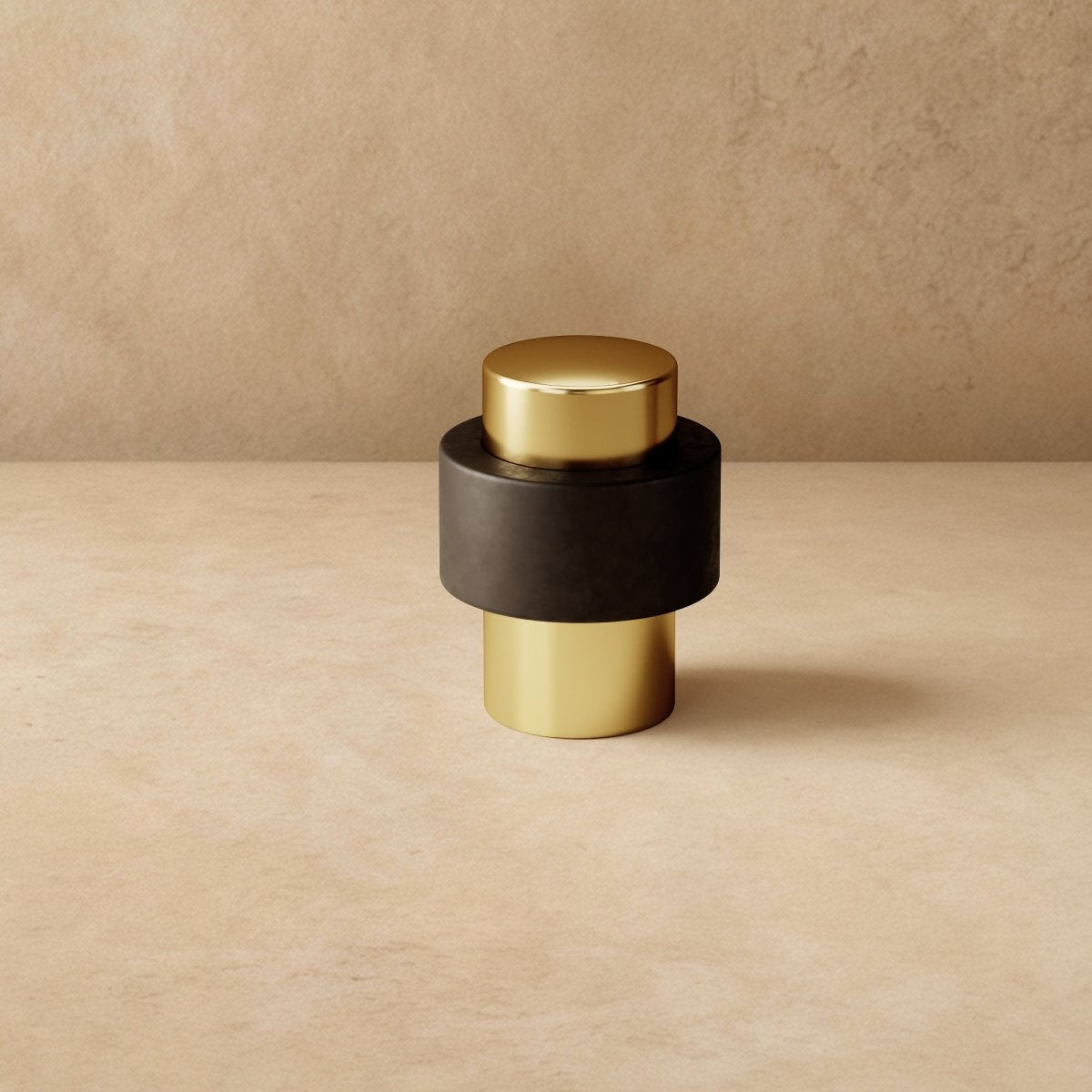 DecoFinio: Design Door Stopper Floor Rubber Silent with Brass Look – for Living Room & Hallway