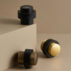 DecoFinio: Design Door Stopper Floor Rubber Silent with Brass Look – for Living Room & Hallway